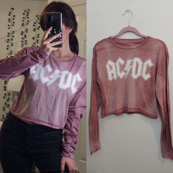🌴FINAL SALE AC/DC Custom Acid Washed Tee Small - Picture 1 of 13